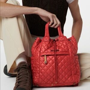 ISO MZ Wallace convertible backpack small red dahlia